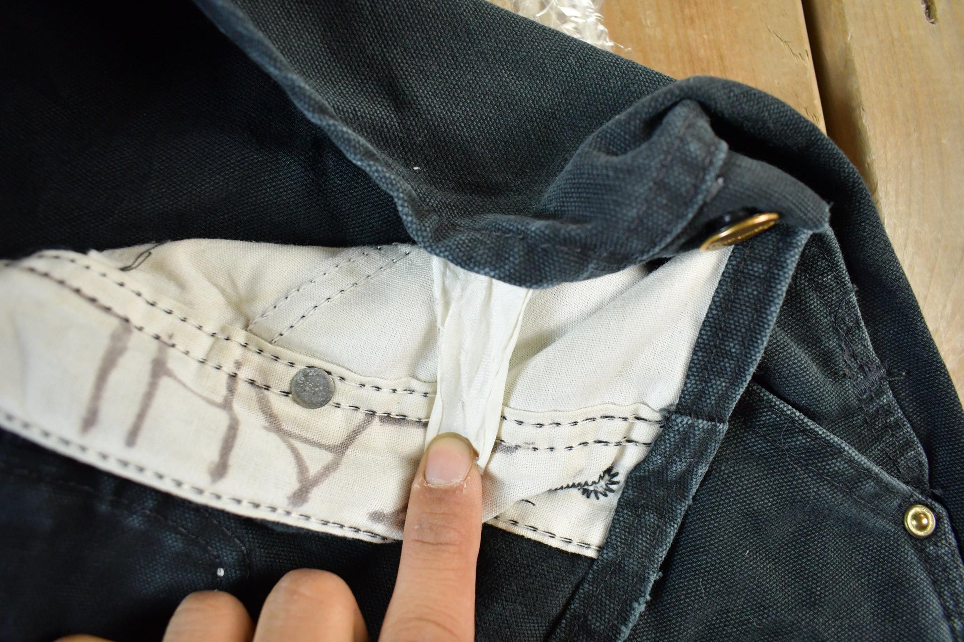 Vintage 1990s Carhartt Black Double Knee Canvas Overalls Men's 36 x 27 from propervintagecanada