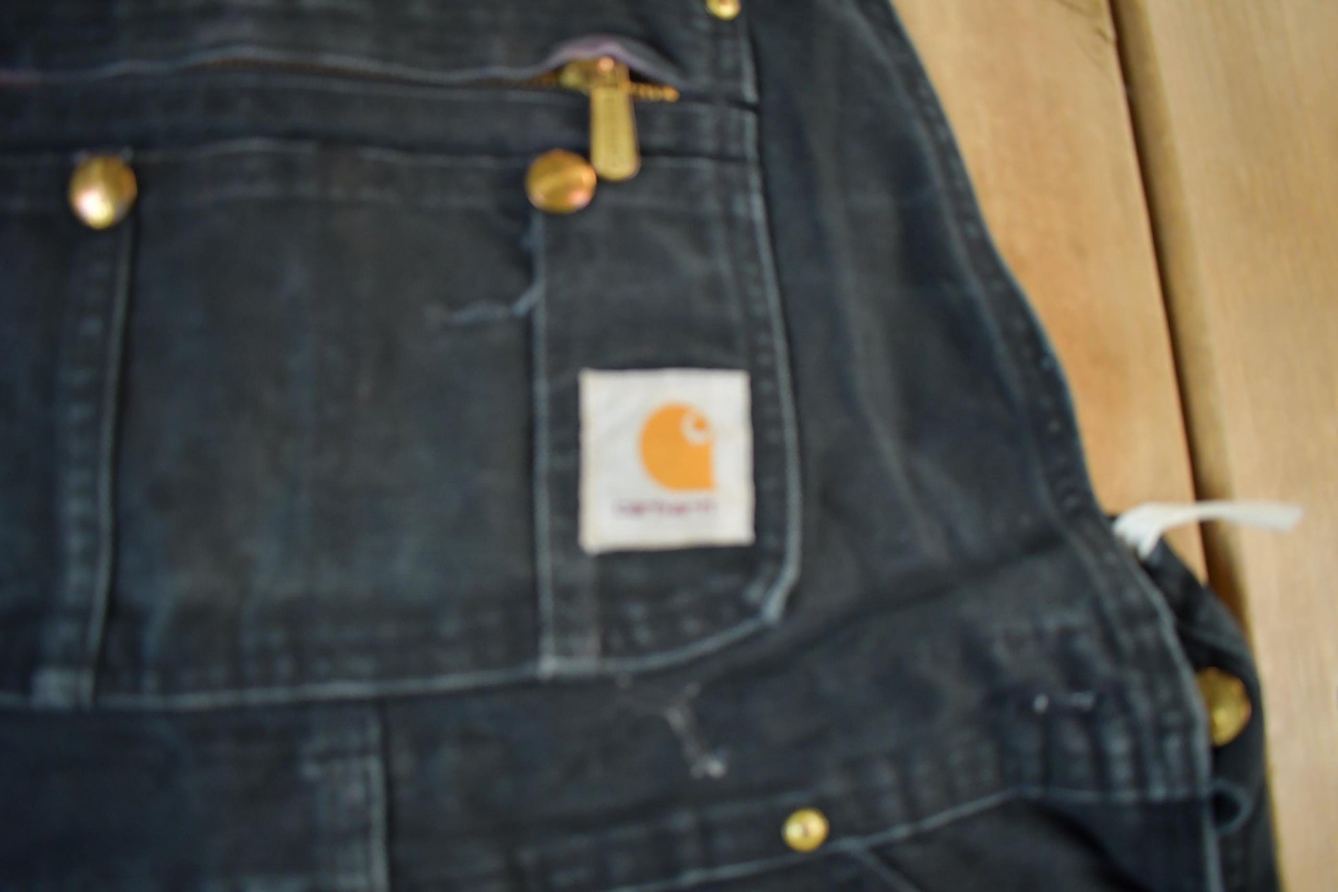 Vintage 1990s Carhartt Black Double Knee Canvas Overalls Men's 36 x 27 from propervintagecanada