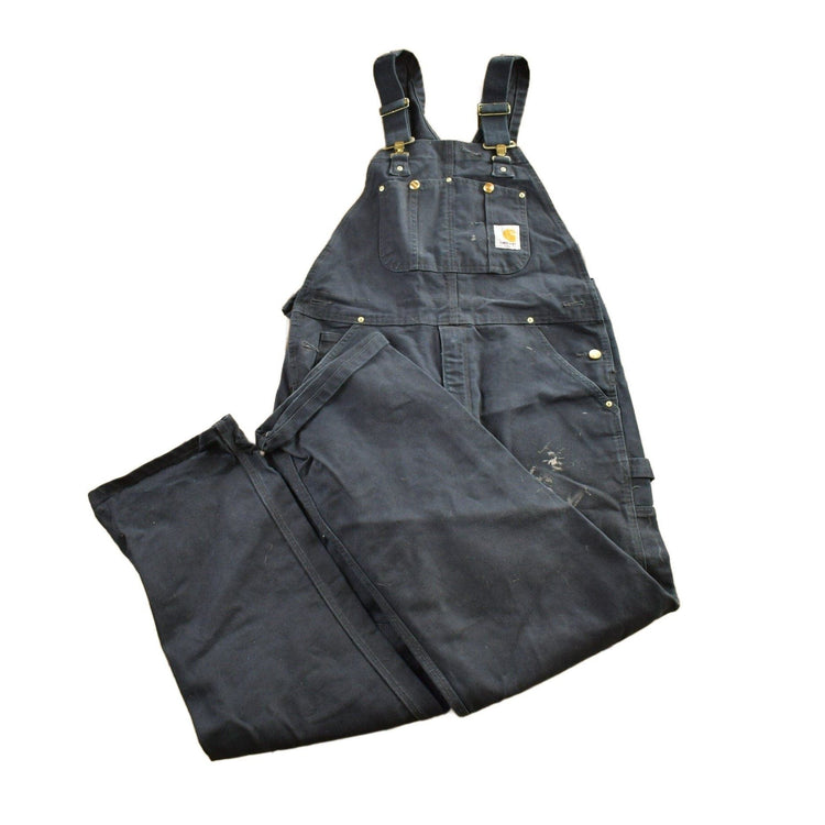 Vintage 1990s Carhartt Black Double Knee Canvas Overalls Men's 38 x 32 from propervintagecanada