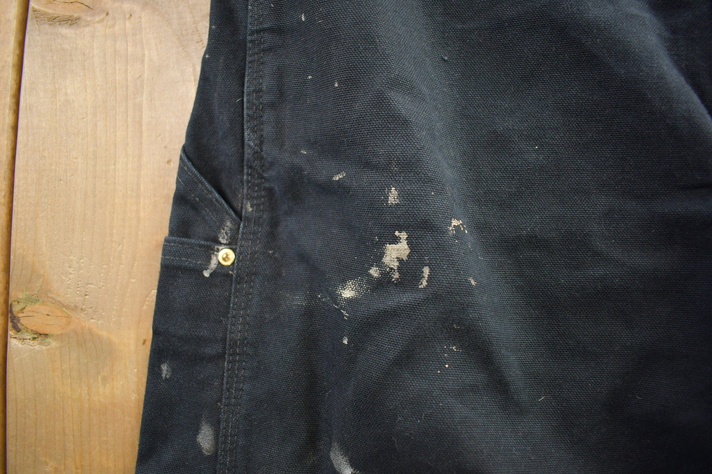 Vintage 1990s Carhartt Black Double Knee Canvas Overalls Men's 38 x 32 from propervintagecanada
