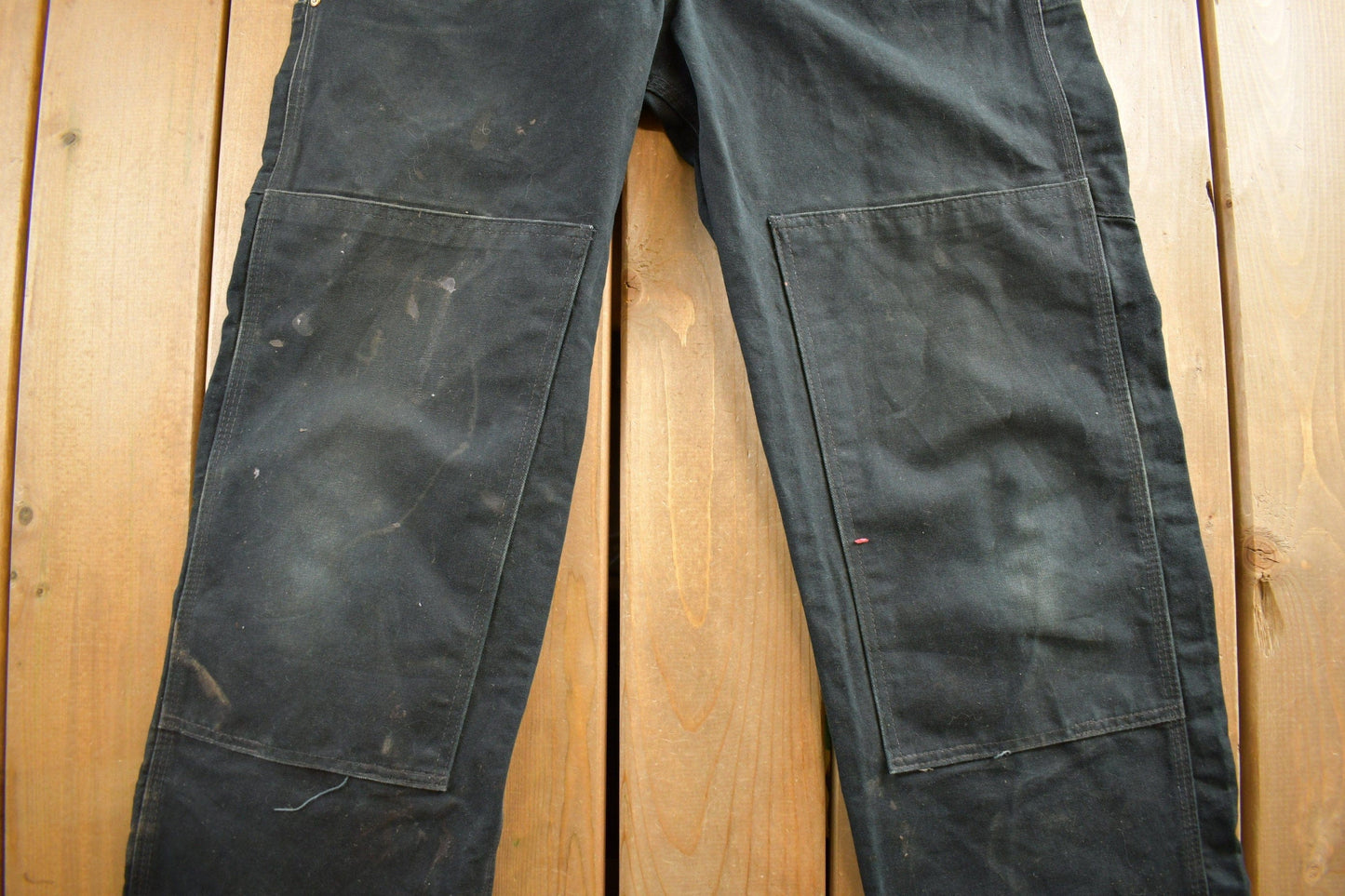 Vintage 1990s Carhartt Black Double Knee Canvas Overalls Men's 40 x 30 from propervintagecanada