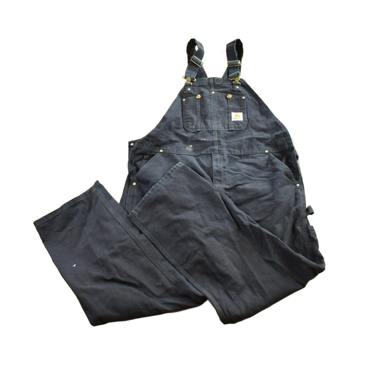 Vintage 1990s Carhartt Black Double Knee Canvas Overalls Men's 44 x 30 from propervintagecanada