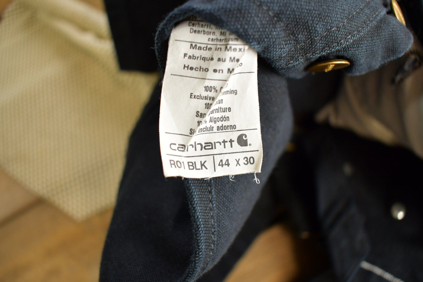 Vintage 1990s Carhartt Black Double Knee Canvas Overalls Men's 44 x 30 from propervintagecanada