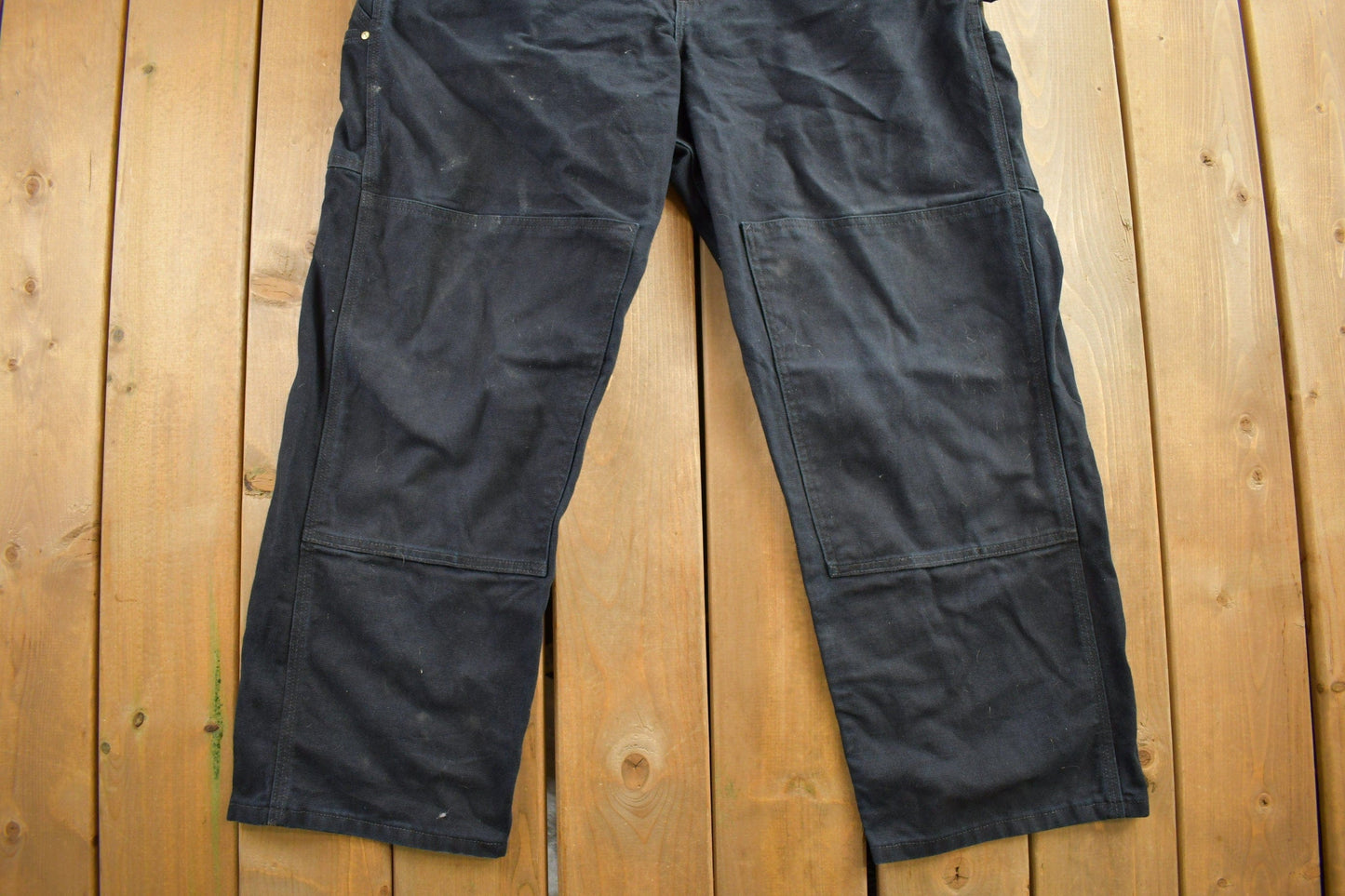 Vintage 1990s Carhartt Black Double Knee Canvas Overalls Men's 44 x 30 from propervintagecanada