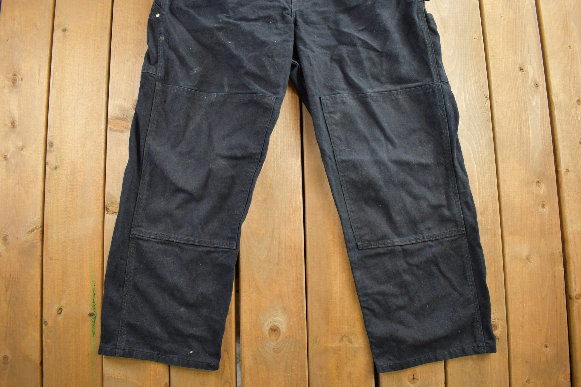 Vintage 1990s Carhartt Black Double Knee Canvas Overalls Men's 44 x 30 from propervintagecanada
