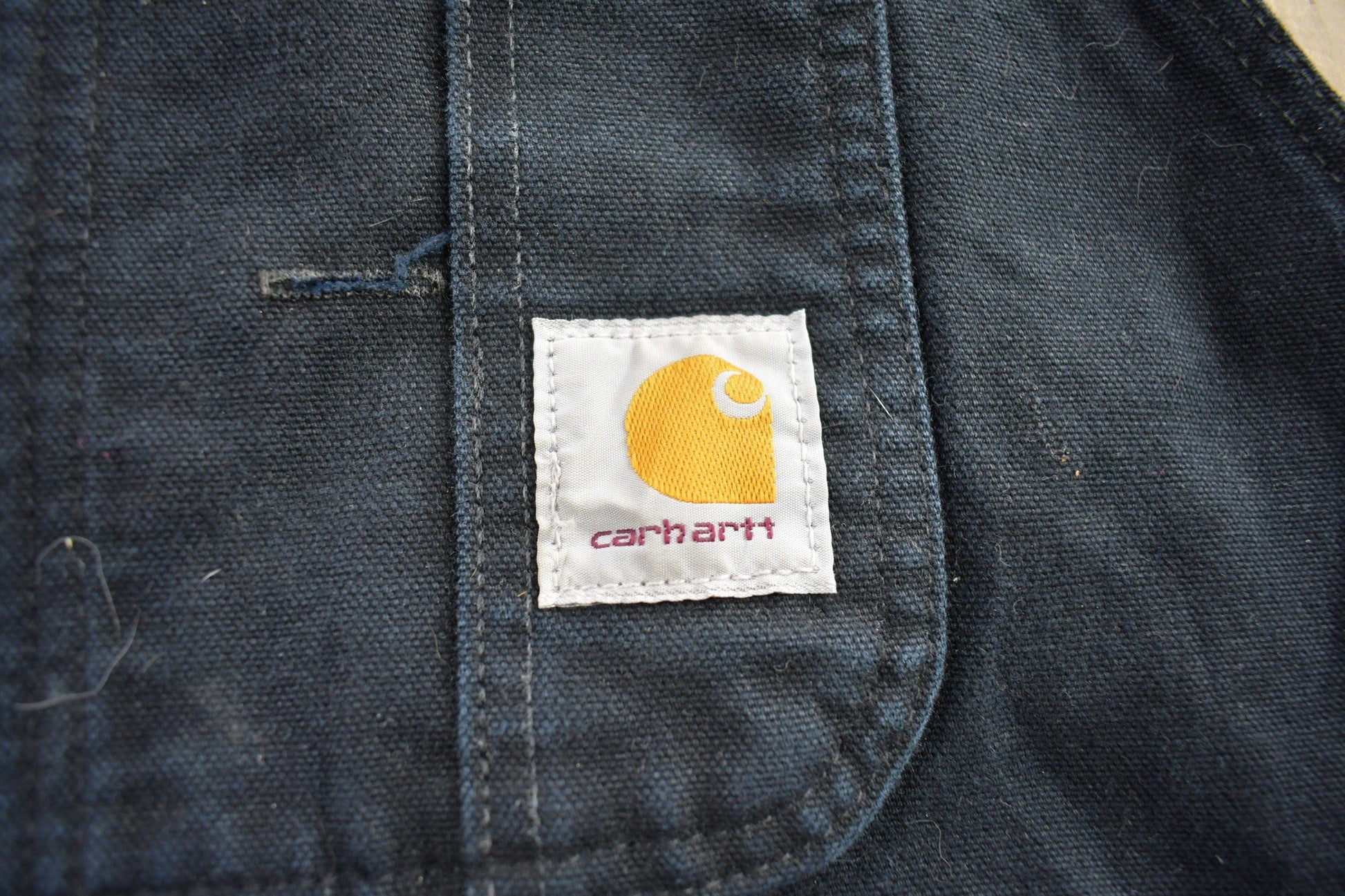 Vintage 1990s Carhartt Black Double Knee Canvas Overalls Men's 44 x 30 from propervintagecanada