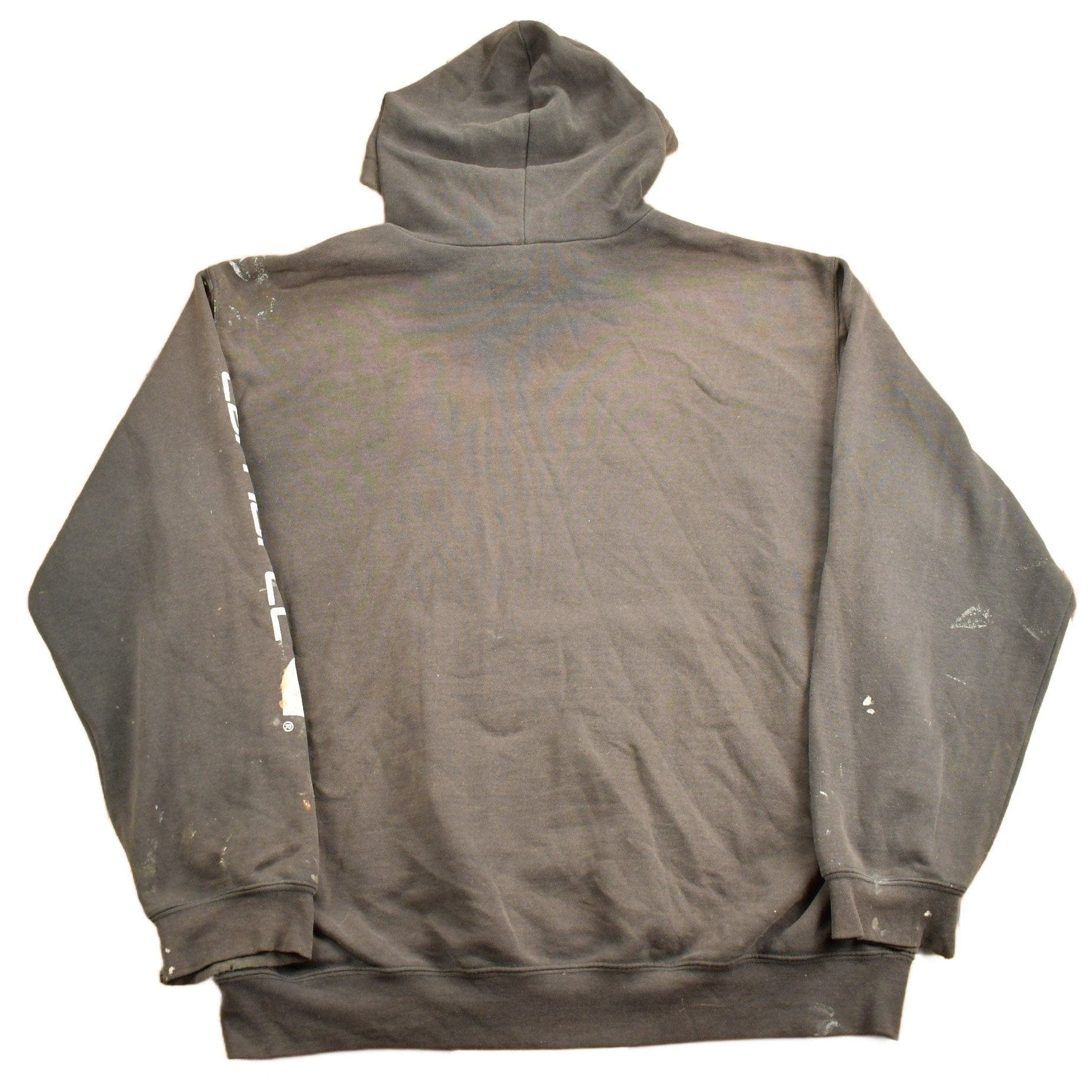 Vintage 1990s Carhartt Black Paint Splattered Hoodie Men's 2XL from propervintagecanada