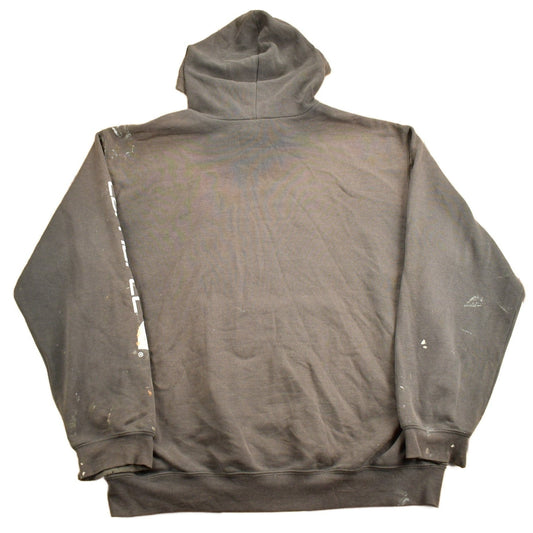 Vintage 1990s Carhartt Black Paint Splattered Hoodie Men's 2XL from propervintagecanada