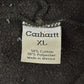 Vintage 1990s Carhartt Black Paint Splattered Hoodie Men's 2XL from propervintagecanada