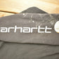Vintage 1990s Carhartt Black Paint Splattered Hoodie Men's 2XL from propervintagecanada