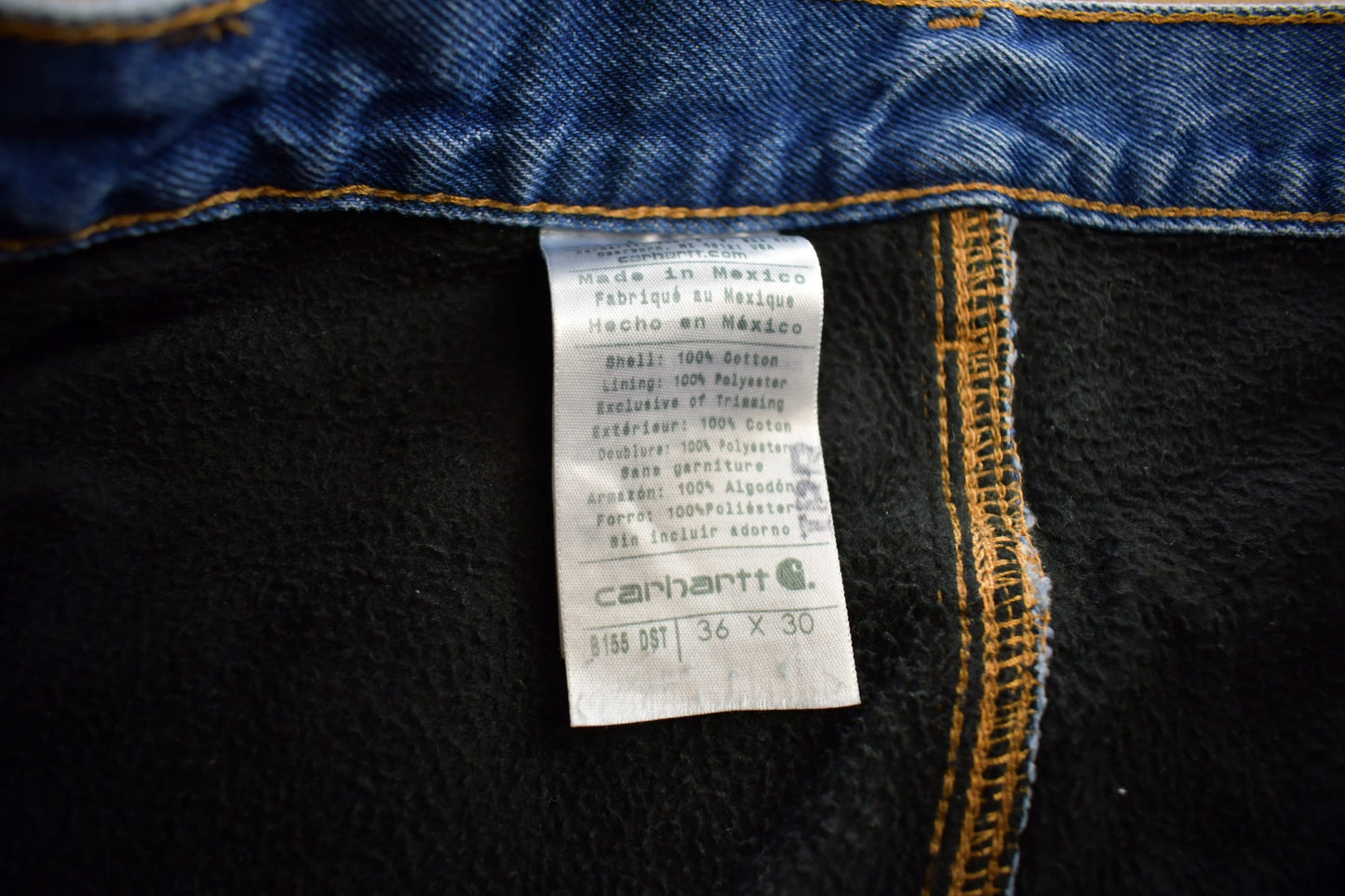 Vintage 1990s Carhartt Blanket Lined Blue Jeans Men's 36 x 30 from propervintagecanada