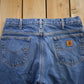 Vintage 1990s Carhartt Blanket Lined Blue Jeans Men's 36 x 30 from propervintagecanada