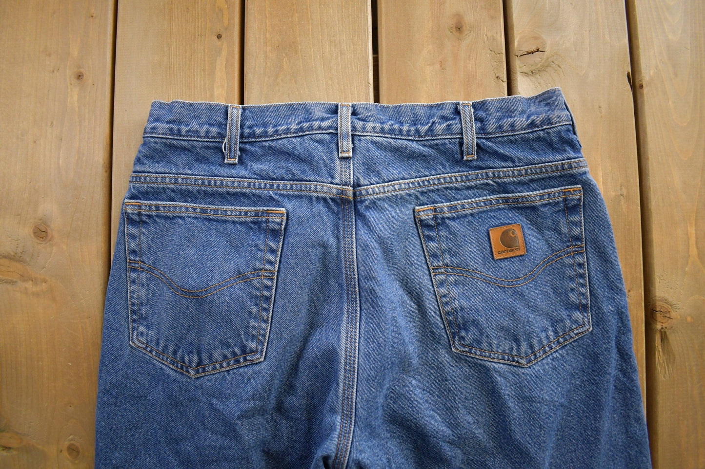Vintage 1990s Carhartt Blanket Lined Blue Jeans Men's 36 x 30 from propervintagecanada