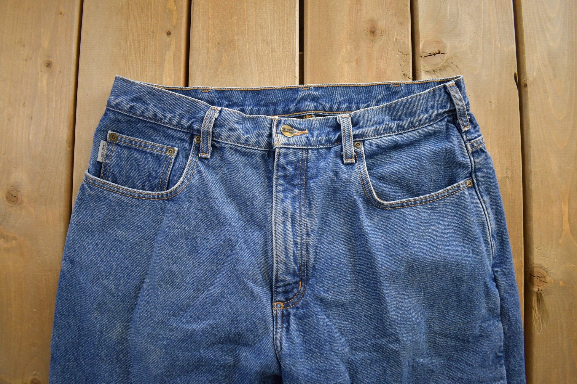 Vintage 1990s Carhartt Blanket Lined Blue Jeans Men's 36 x 30 from propervintagecanada