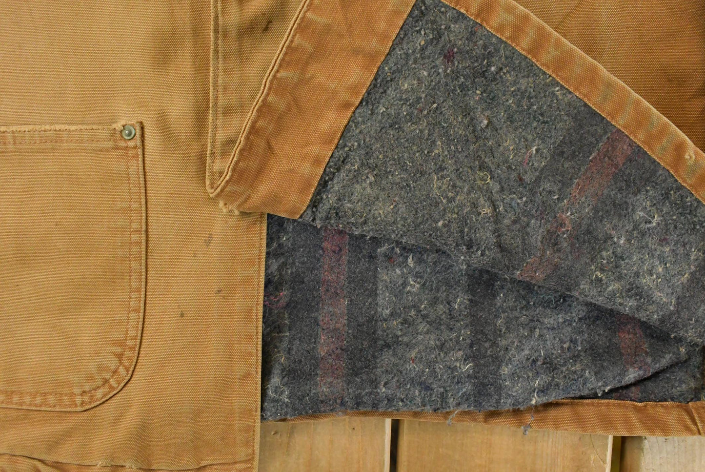 Vintage 1990s Carhartt Blanket Lined Button Up Chore Coat Men's XL from propervintagecanada