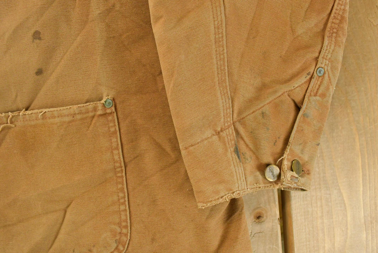 Vintage 1990s Carhartt Blanket Lined Button Up Chore Coat Men's XL from propervintagecanada