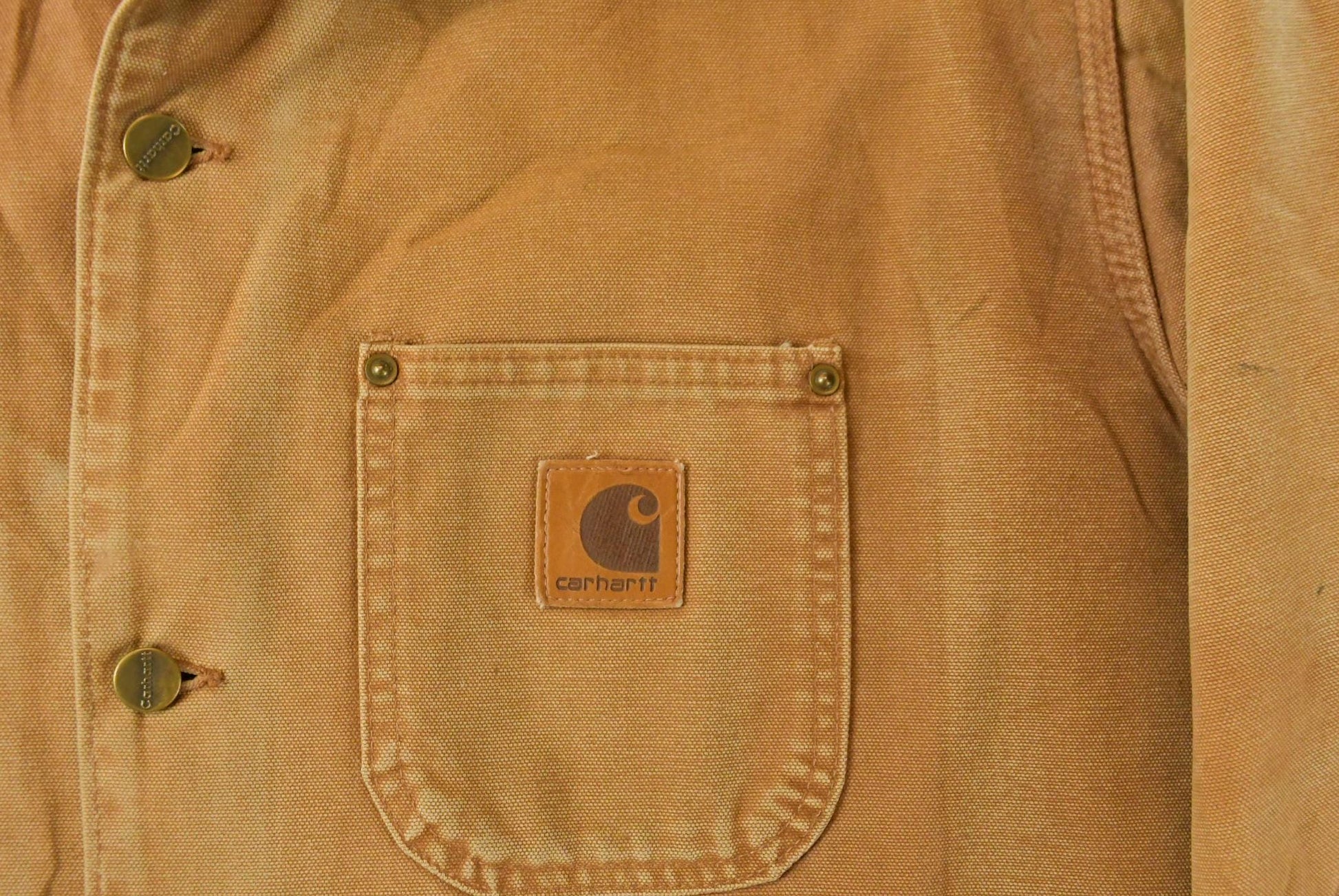Vintage 1990s Carhartt Blanket Lined Button Up Chore Coat Men's XL from propervintagecanada
