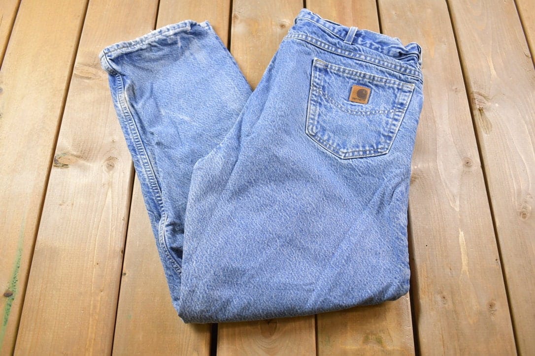 Vintage 1990s Carhartt Blanket Lined Carpenter Jeans Men's 36 x 29 from propervintagecanada