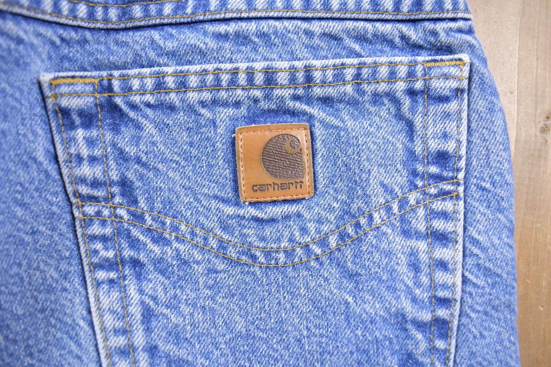 Vintage 1990s Carhartt Blanket Lined Carpenter Jeans Men's 36 x 29 from propervintagecanada