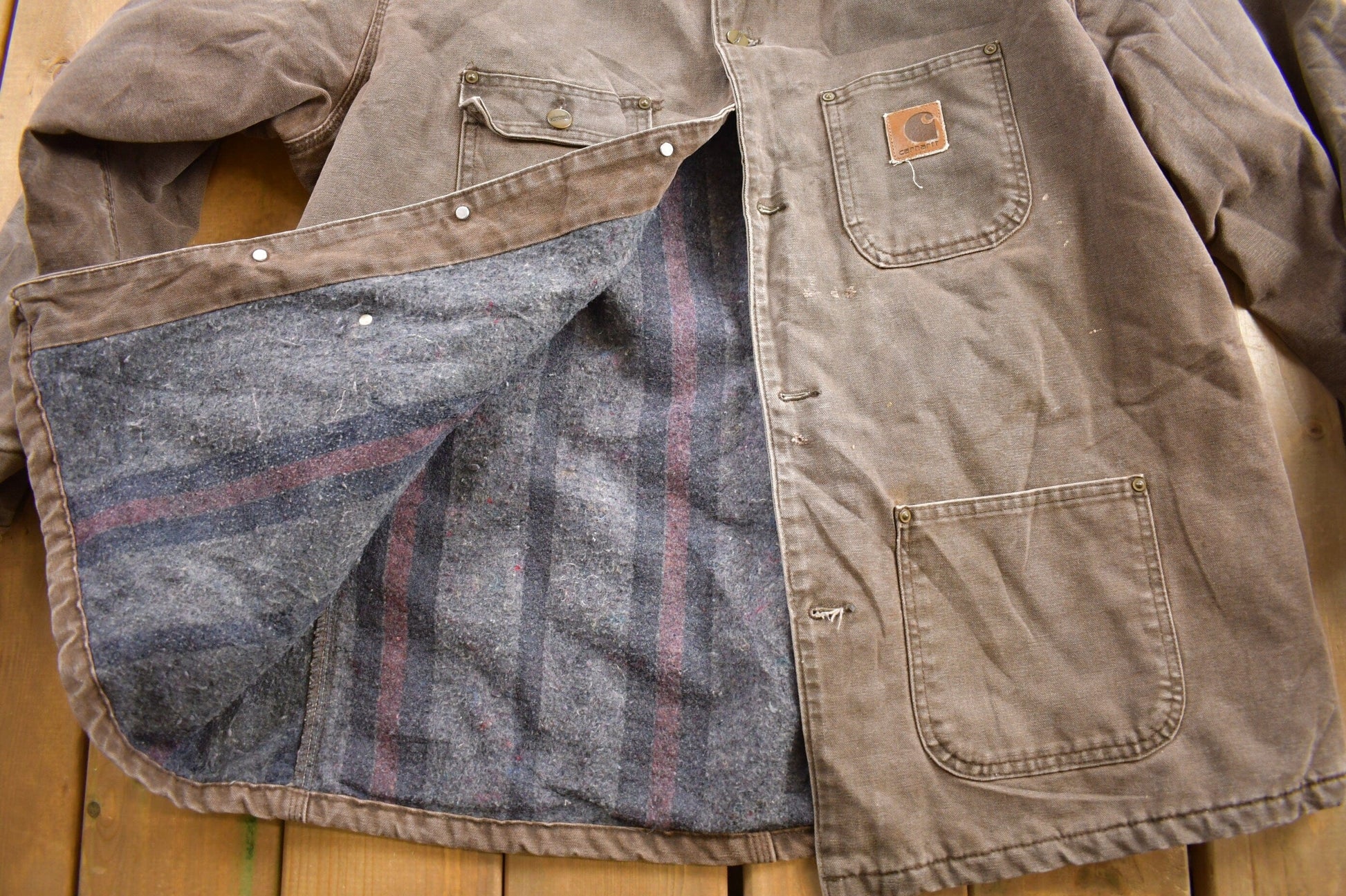 Vintage 1990s Carhartt Blanket Lined Chore Coat from propervintagecanada