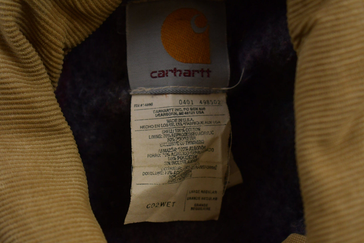 Vintage 1990s Carhartt Blanket Lined Chore Coat Men's Large from propervintagecanada