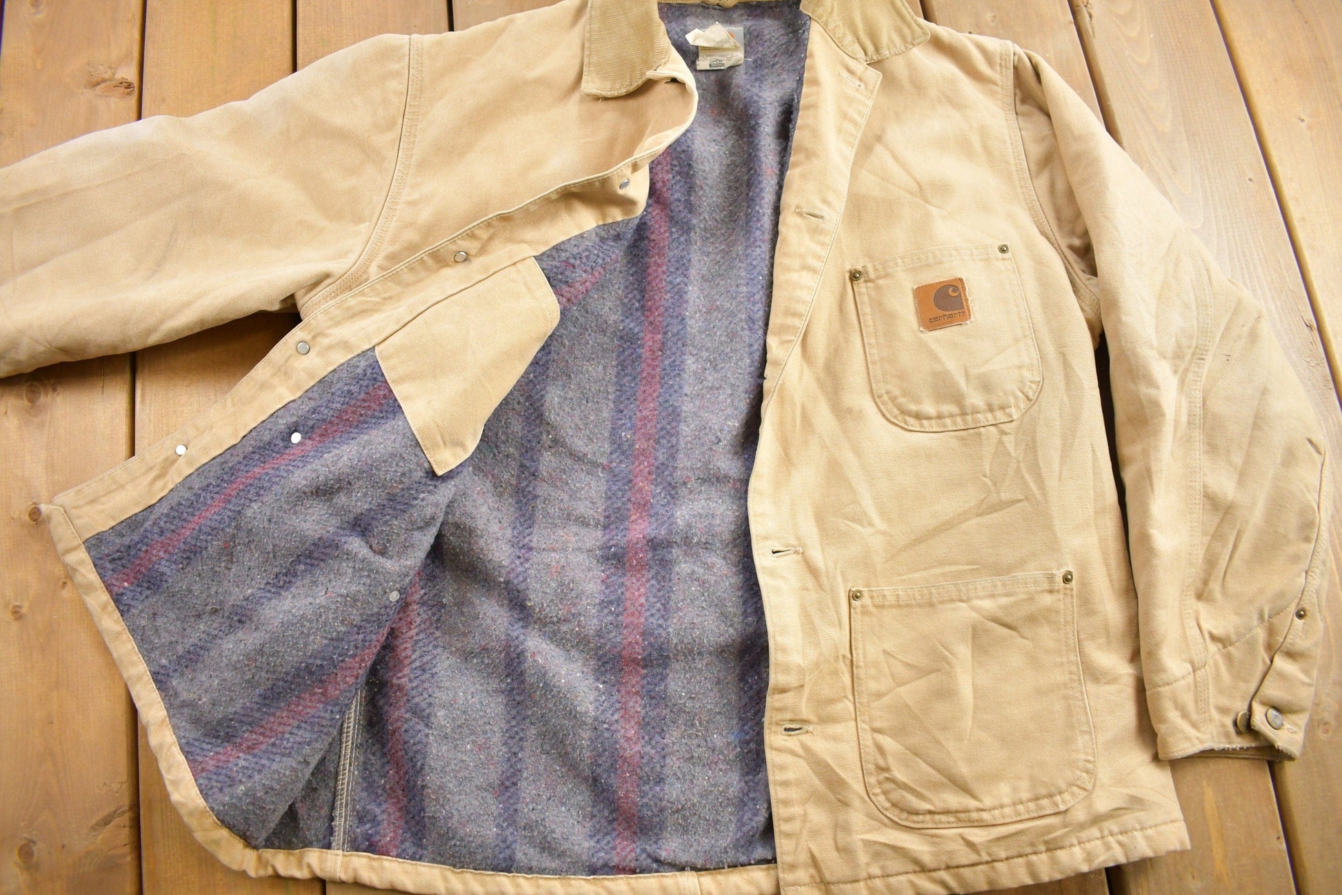 Vintage 1990s Carhartt Blanket Lined Chore Coat Men's Large from propervintagecanada