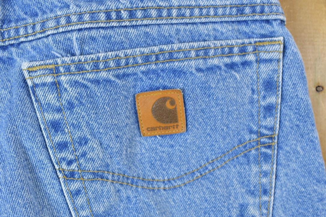 Vintage 1990s Carhartt Blanket Lined Denim Jeans Men's 32x32 from propervintagecanada