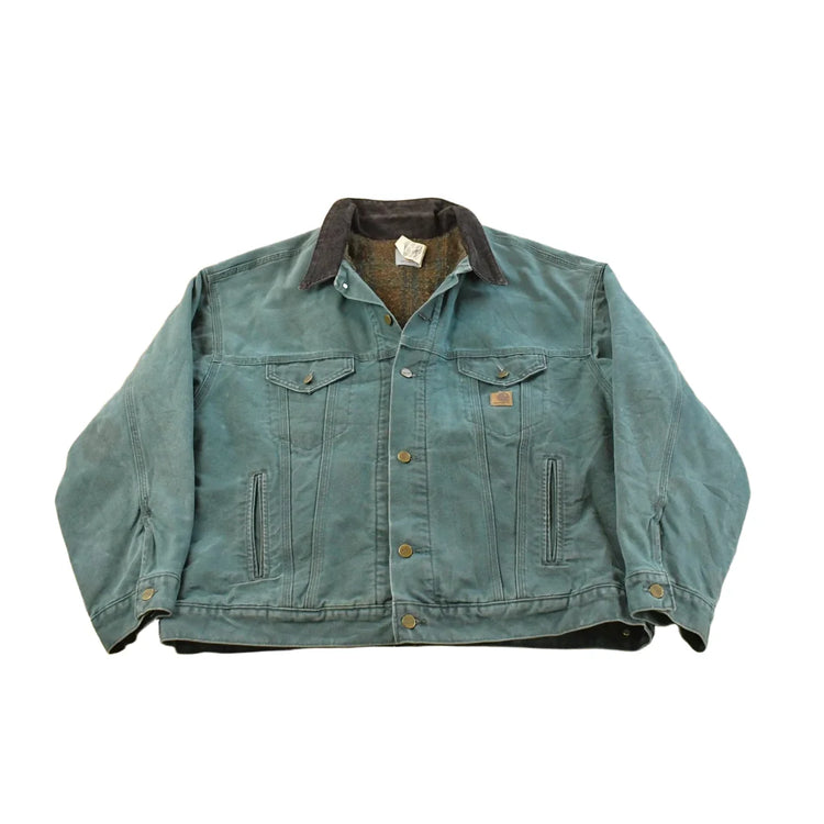 Vintage 1990s Carhartt Blanket Lined Duck Jean Trucker Jacket Men's 2XL from propervintagecanada