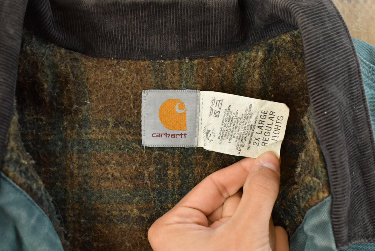 Vintage 1990s Carhartt Blanket Lined Duck Jean Trucker Jacket Men's 2XL from propervintagecanada