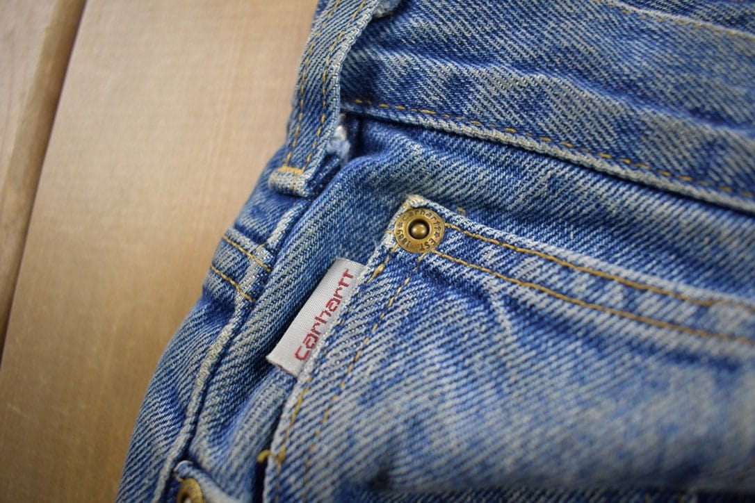 Vintage 1990s Carhartt Blanket Lined Work Pants Men's 33 x 34 from propervintagecanada