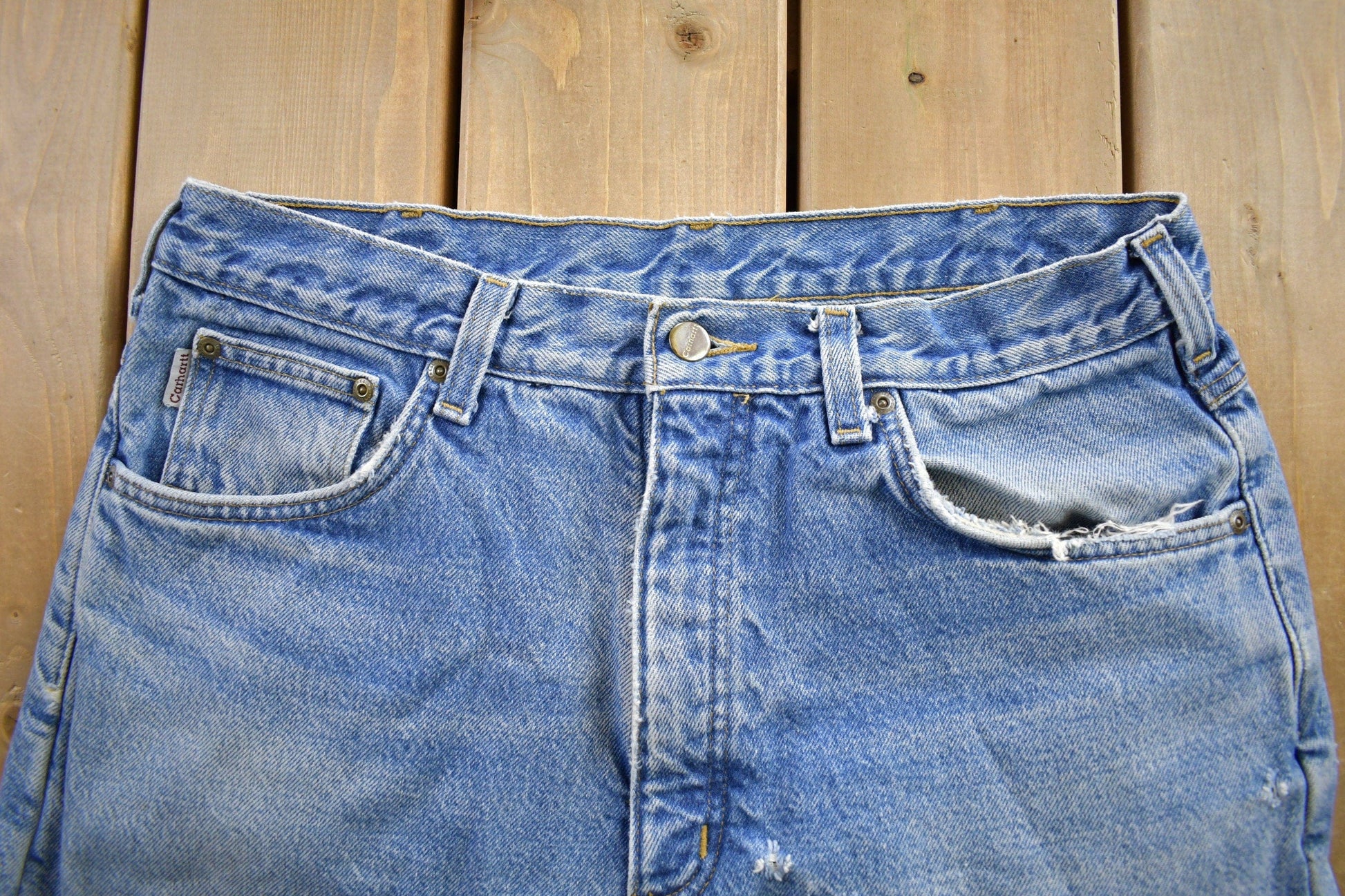 Vintage 1990s Carhartt Blanket Lined Work Pants Men's 34x30 from propervintagecanada