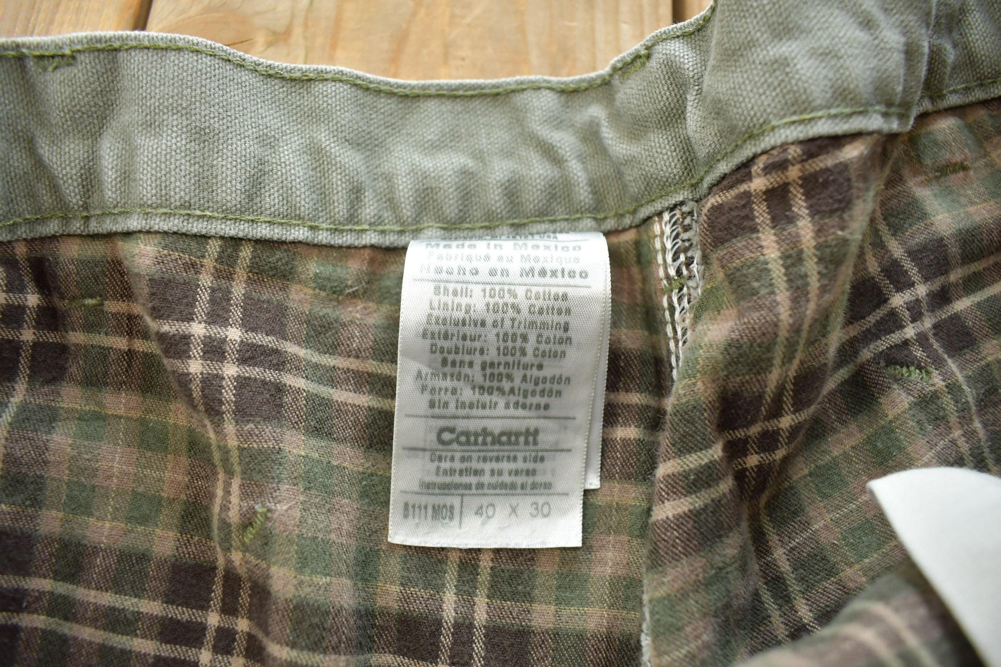 Vintage 1990s Carhartt Blanket Lined Work Pants Men's 40 x 30 from propervintagecanada