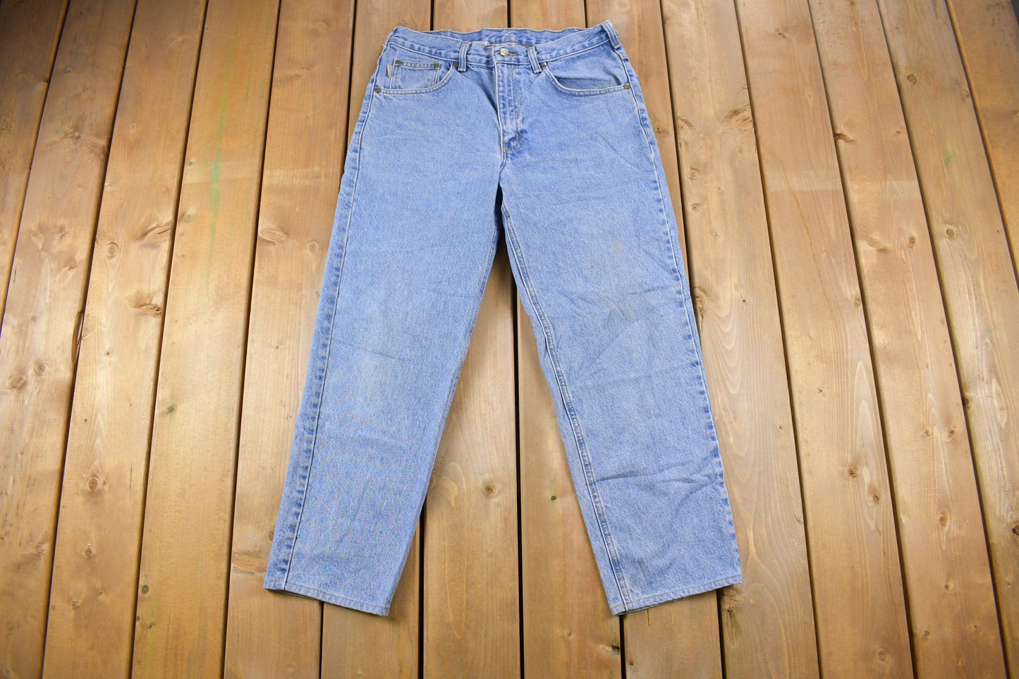 Vintage 1990s Carhartt Blue Denim Jeans Men's 32 x 27 from propervintagecanada
