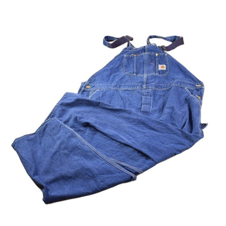 Vintage 1990s Carhartt Blue Denim Overalls Men's 50 x 28 from propervintagecanada