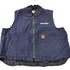 Vintage 1990s Carhartt Blue Embroidered Quilted Work Vest Men&