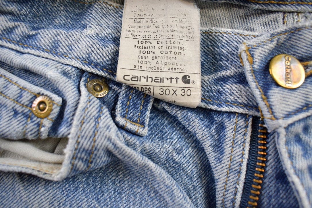 Vintage 1990s Carhartt Blue Jeans Men's 30 x 30 from propervintagecanada