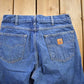 Vintage 1990s Carhartt Blue Jeans Men's 32 x 32 from propervintagecanada