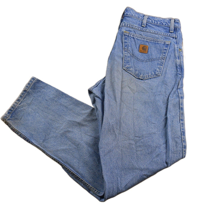 Vintage 1990s Carhartt Blue Jeans Men's 34 x 31 from propervintagecanada