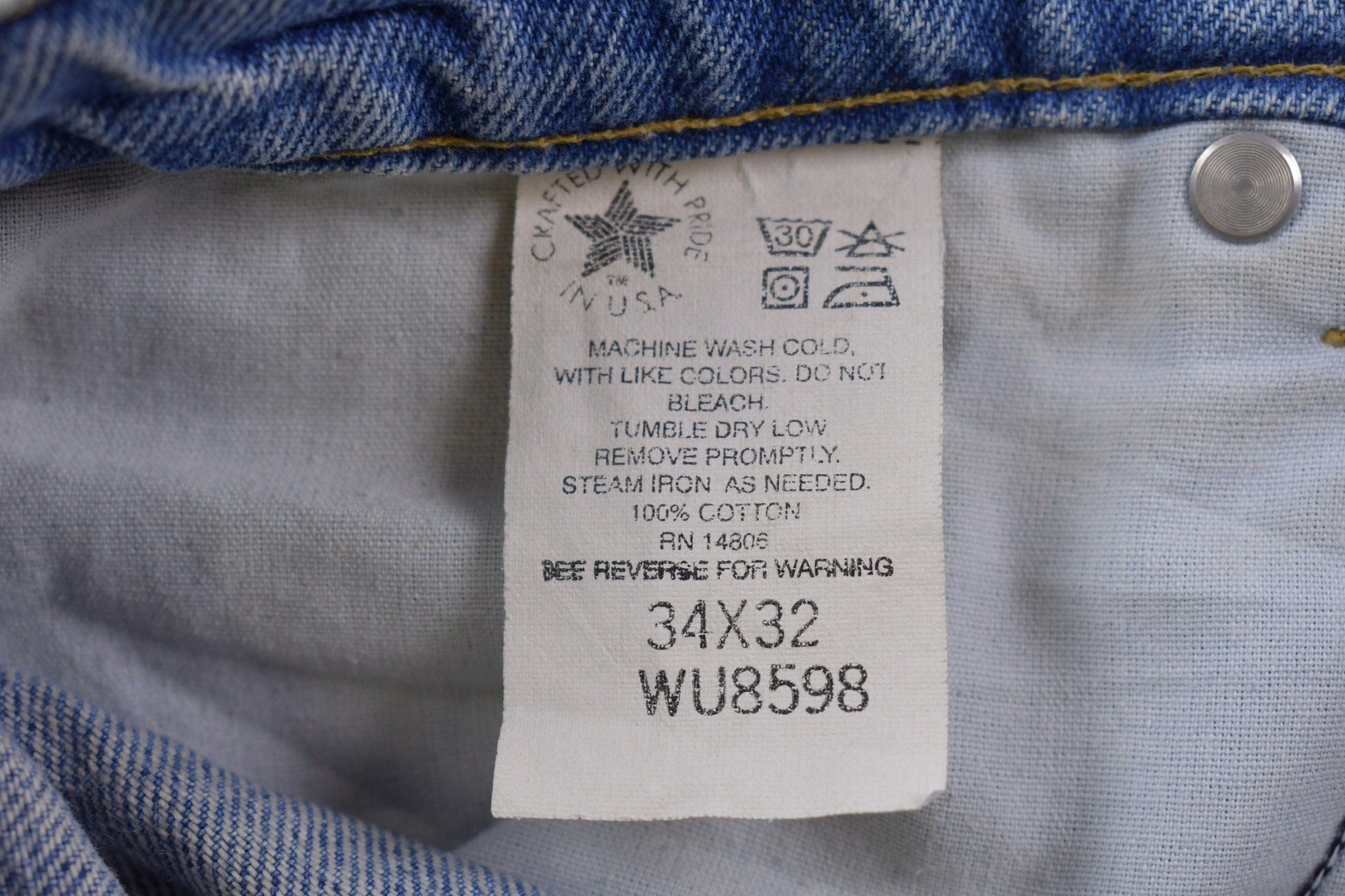 Vintage 1990s Carhartt Blue Jeans Men's 34 x 31 from propervintagecanada