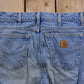 Vintage 1990s Carhartt Blue Jeans Men's 34 x 31 from propervintagecanada