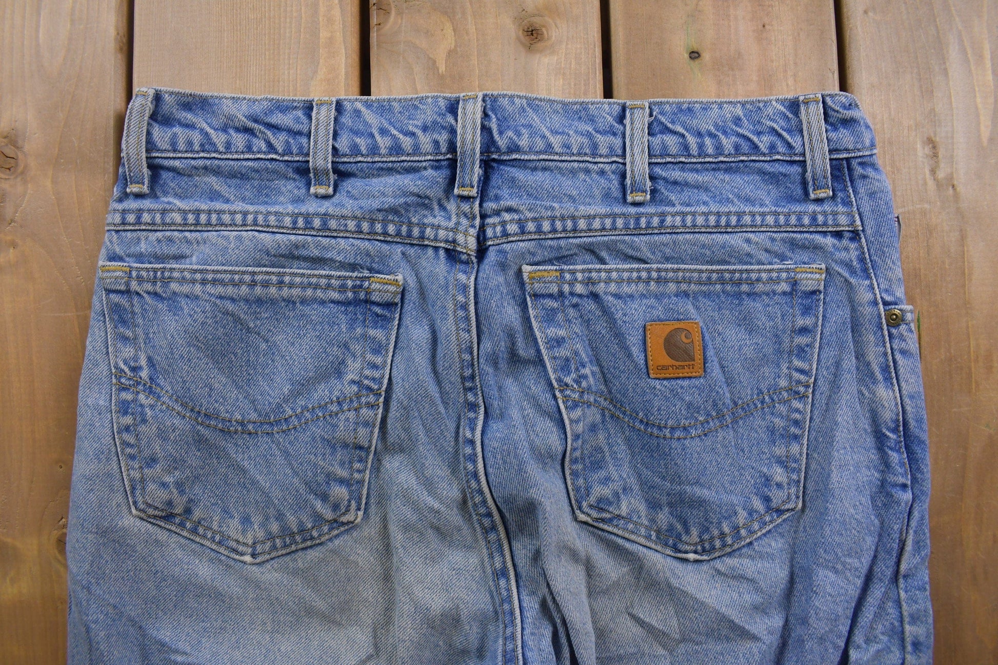 Vintage 1990s Carhartt Blue Jeans Men's 34 x 31 from propervintagecanada