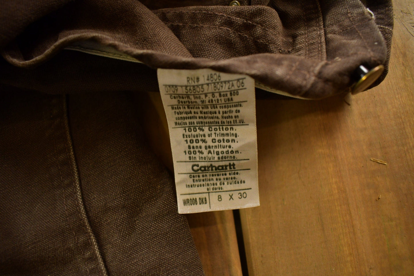 Vintage 1990s Carhartt Brown Canvas Double Knee Overalls Men's 36 x 29 from propervintagecanada