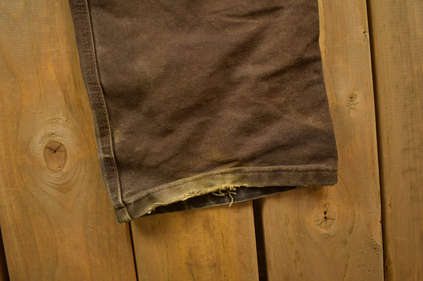 Vintage 1990s Carhartt Brown Canvas Double Knee Overalls Men's 36 x 29 from propervintagecanada