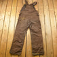 Vintage 1990s Carhartt Brown Canvas Double Knee Overalls Men's 36 x 29 from propervintagecanada