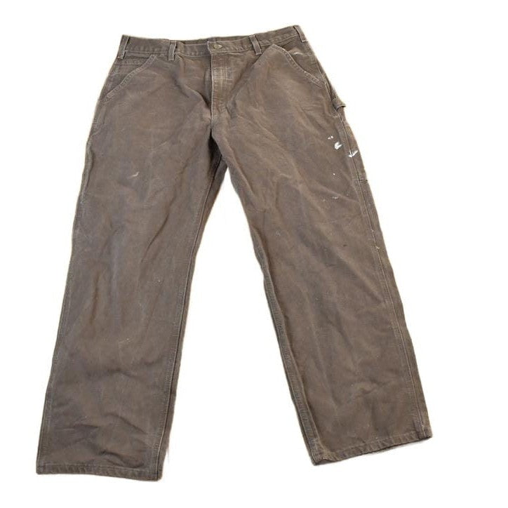Vintage 1990s Carhartt Brown Denim Work Pants Men's 38 x 30 from propervintagecanada