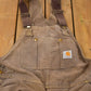 Vintage 1990s Carhartt Brown Double Knee Canvas Quilted Overalls Men's 36 x 28 from propervintagecanada
