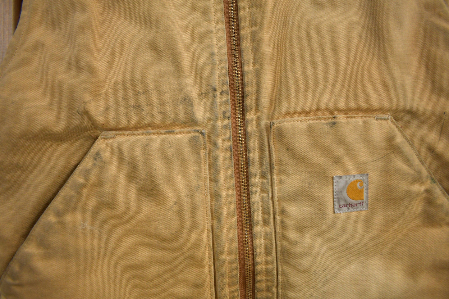 Vintage 1990s Carhartt Brown Work Vest Men's Medium from propervintagecanada