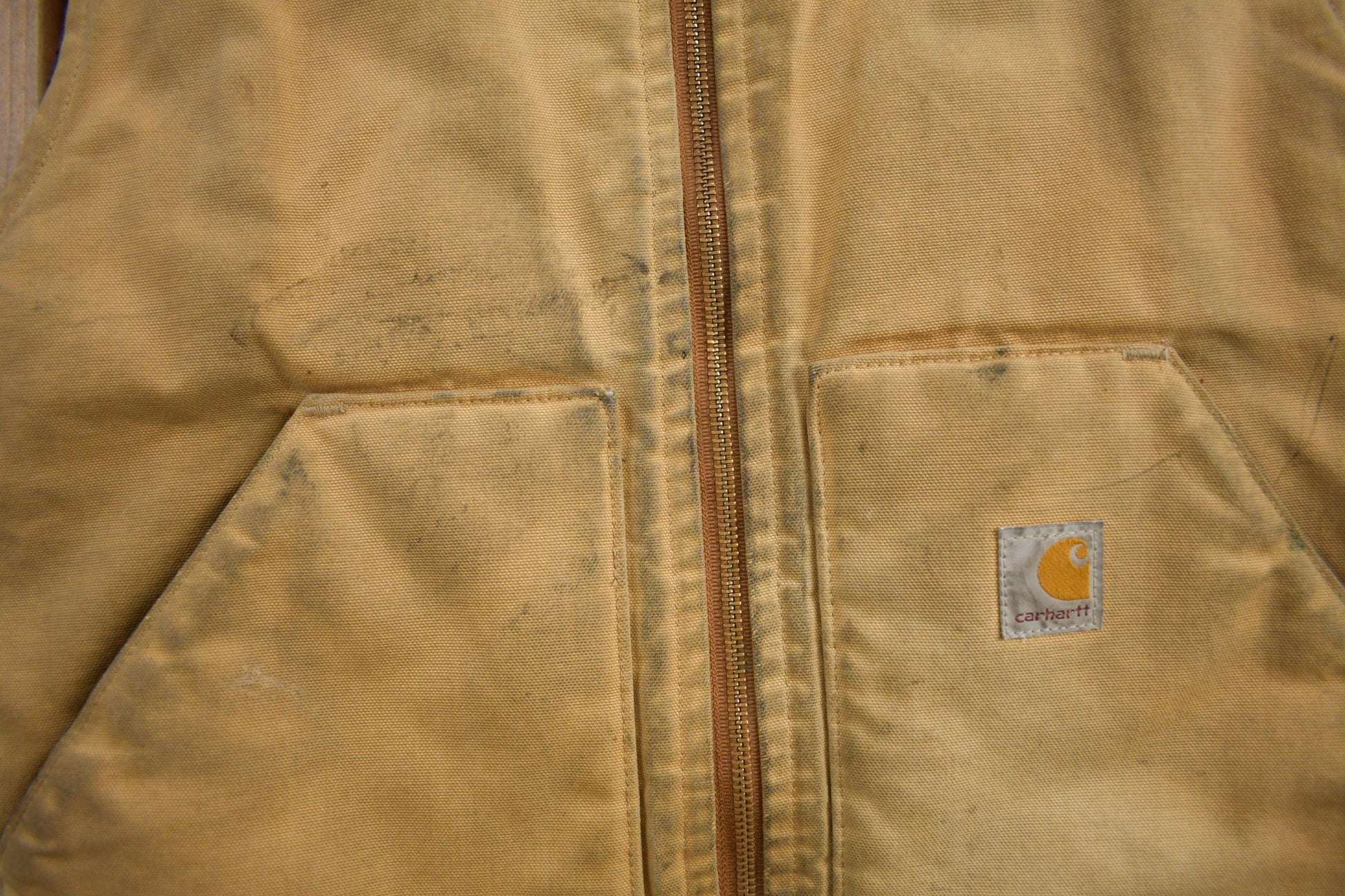 Vintage 1990s Carhartt Brown Work Vest Men's Medium from propervintagecanada