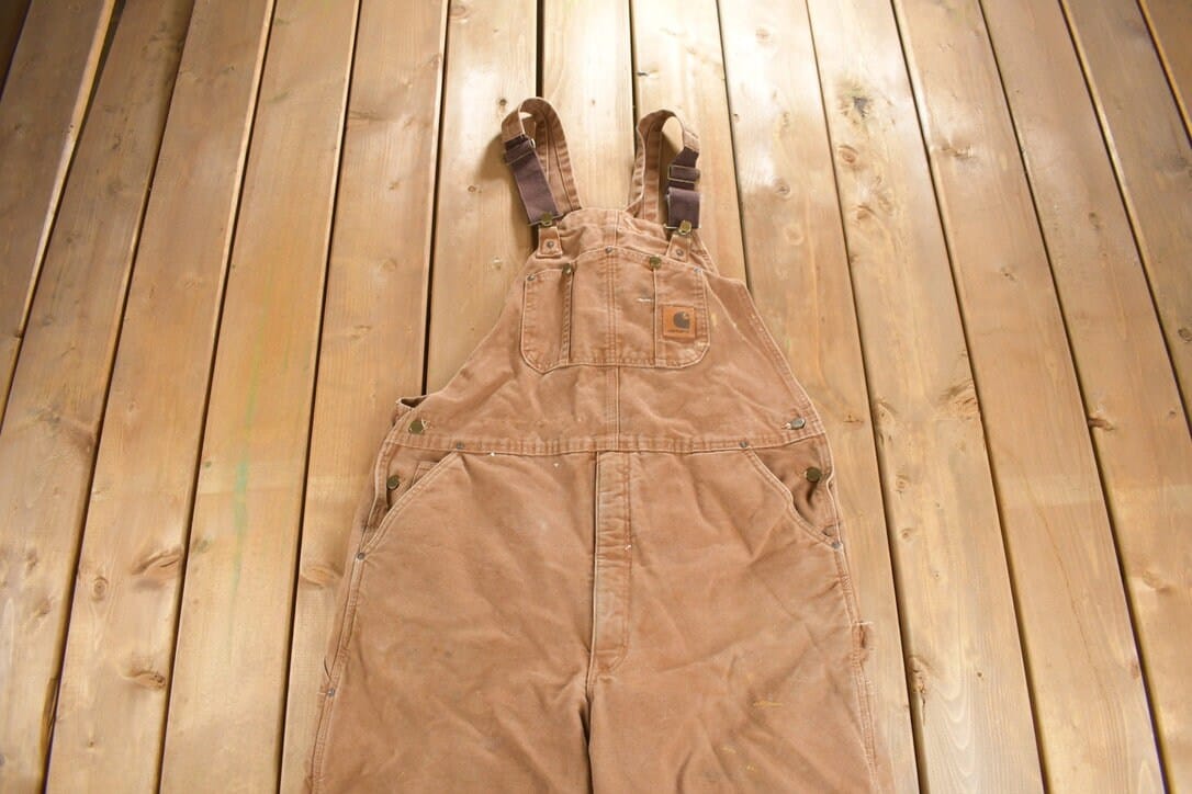 Vintage 1990s Carhartt Canvas Double Knee Overalls Men's 40 x 30 from propervintagecanada