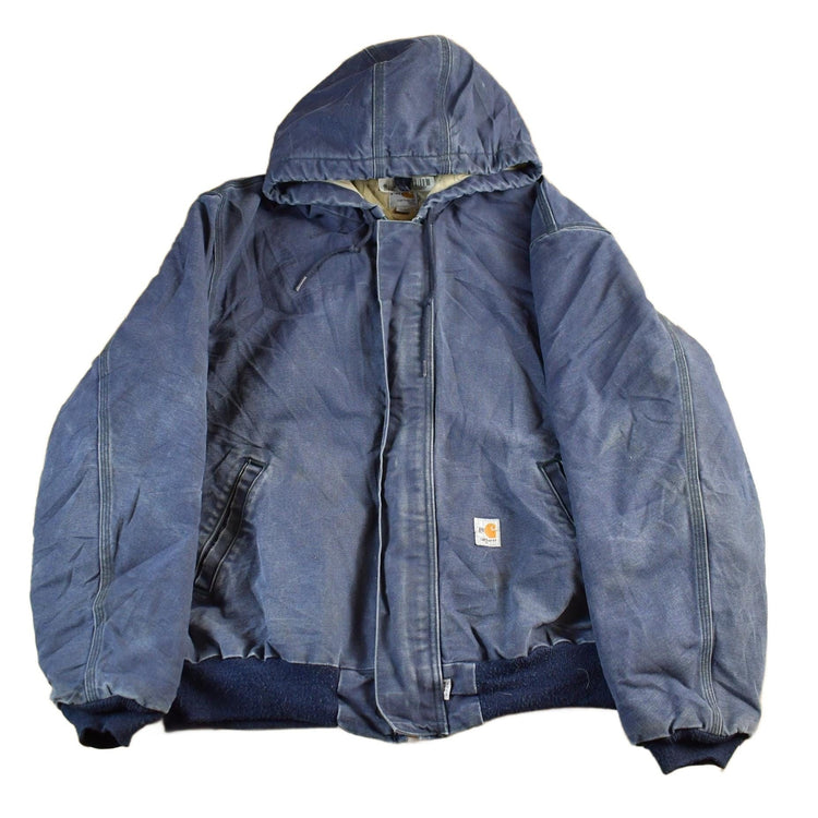 Vintage 1990s Carhartt Canvas FR Fire Resistant Hooded Jacket Men's XL from propervintagecanada